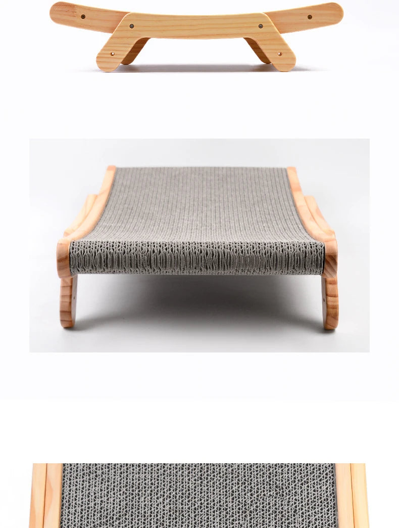 Wooden Cat Scratcher Cardboard Cat Sofa Bed Grinding Claws Toy Corrugated Paper Scratching Board Furniture Protector Accessories
