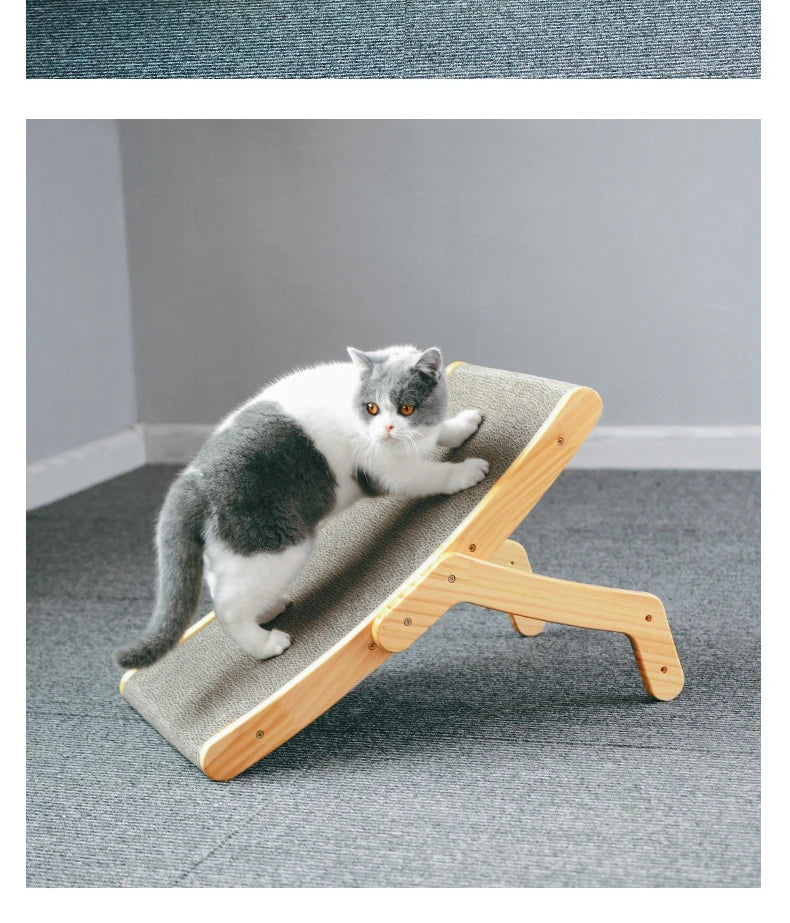 Wooden Cat Scratcher Cardboard Cat Sofa Bed Grinding Claws Toy Corrugated Paper Scratching Board Furniture Protector Accessories