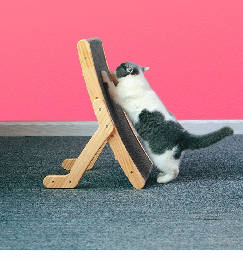 Wooden Cat Scratcher Cardboard Cat Sofa Bed Grinding Claws Toy Corrugated Paper Scratching Board Furniture Protector Accessories