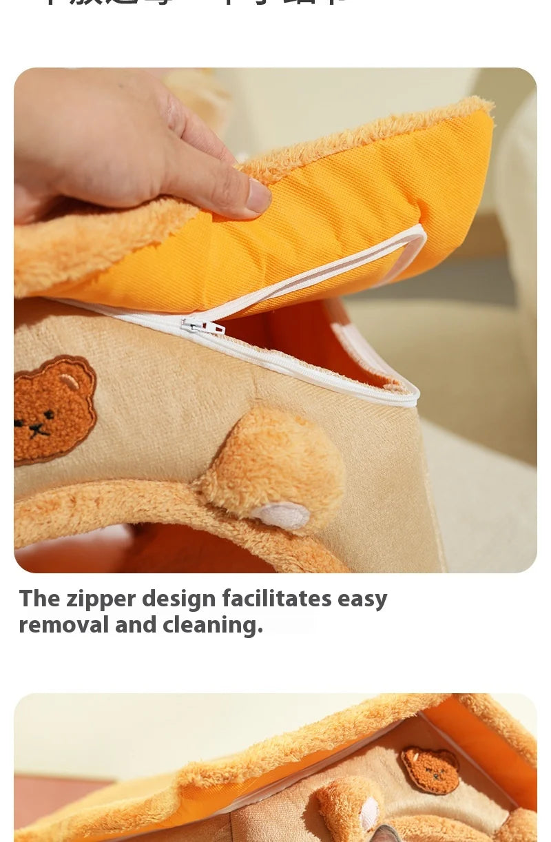 Winter Warm Pet Nest - 4-Season Use Dogs & Cats, Removable Washable Universal Pet House
