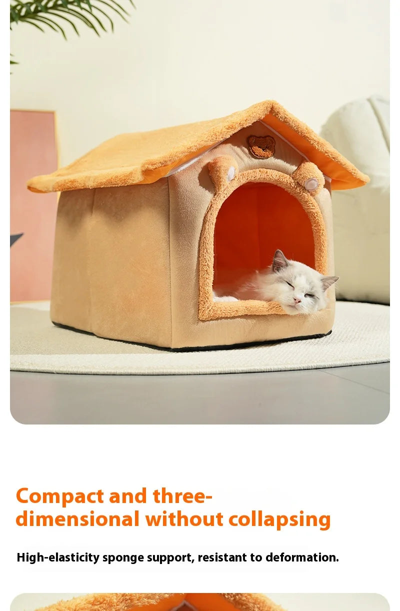Winter Warm Pet Nest - 4-Season Use Dogs & Cats, Removable Washable Universal Pet House