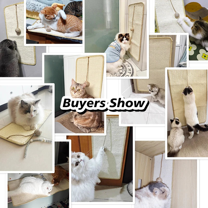 Cat Scratching Mat Natural Sisal Sofa Protector Cats Scratcher Self-adhesive Cats Scratch Board Cat Toys