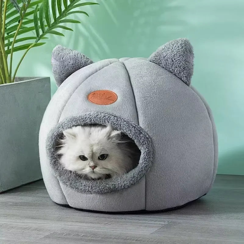 Large Warm Cat Nest With Non-Slip Bottom And Thick Plush Round Spacious Winter Wind-Resistant Warm And Comfortable Pet Nest