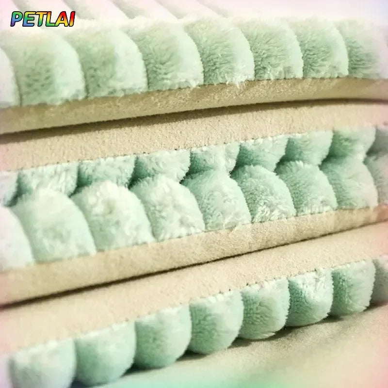 Dog Cat Bed winter safety warming pet house thickened sponge keep warm in winter curtain-style door small medium-sized pet house