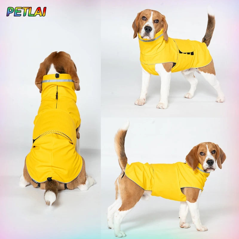 Dog waterproof dustproof outdoor jacket pet raincoat outfit rainproof clothing rain dual use coat cloth large dog trench coat