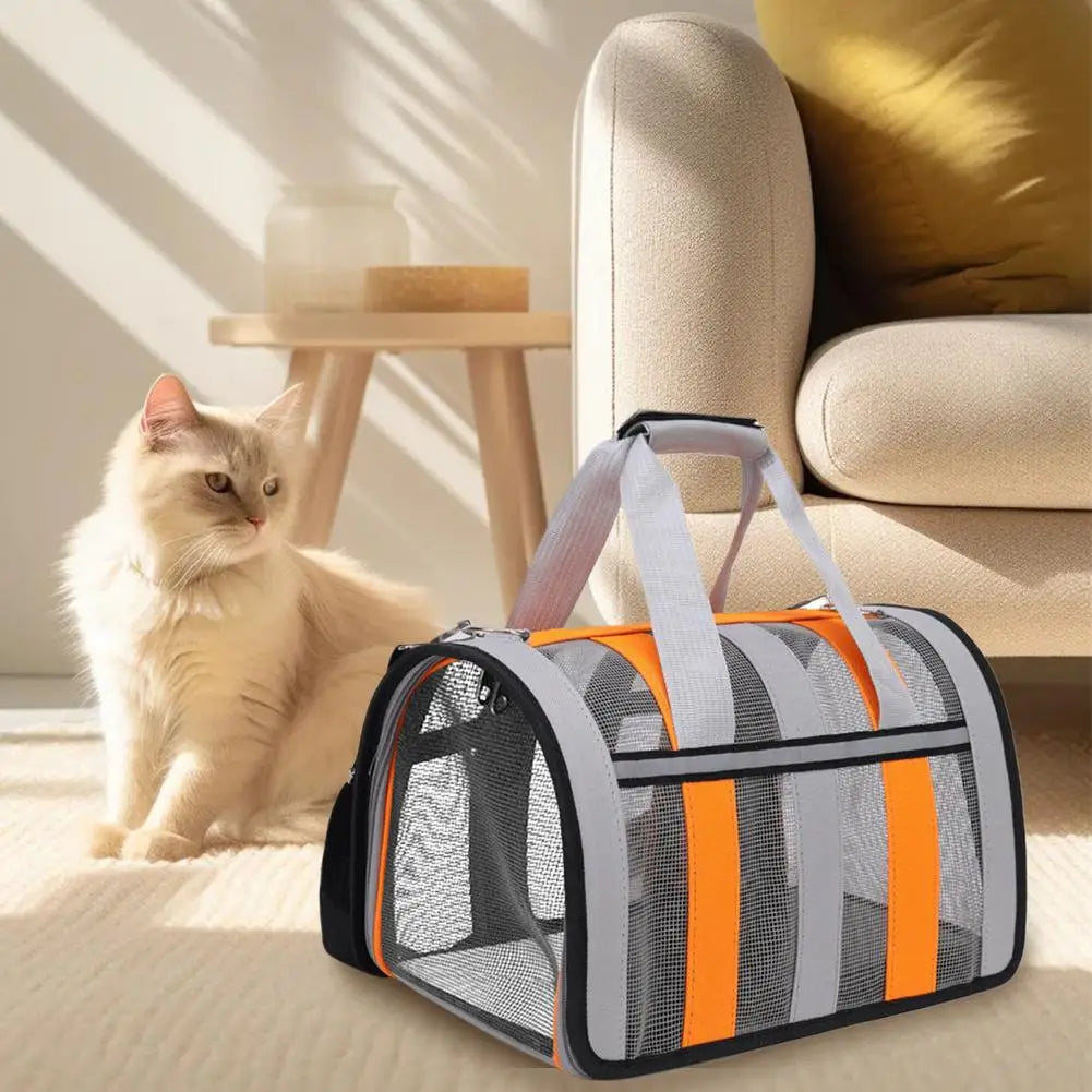 Cat Bag Carrying Bag Foldable Outdoor Large Capacity Portable Bag Suitable For All Seasons Small Dog Pet Breathable Pet Carrier