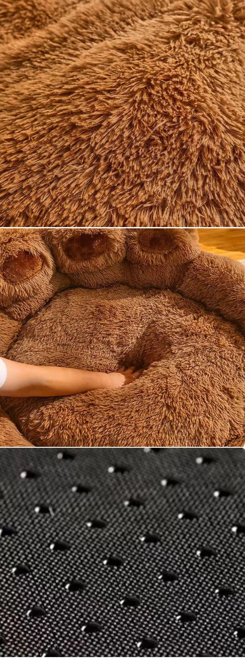 Large Fluffy Dog Bed Cat Pet Sofa Cute Bear Paw Shape Comfortable Cozy Pet Sleeping BedsSoft Fluffy Cushion Dog Bed Pet Products