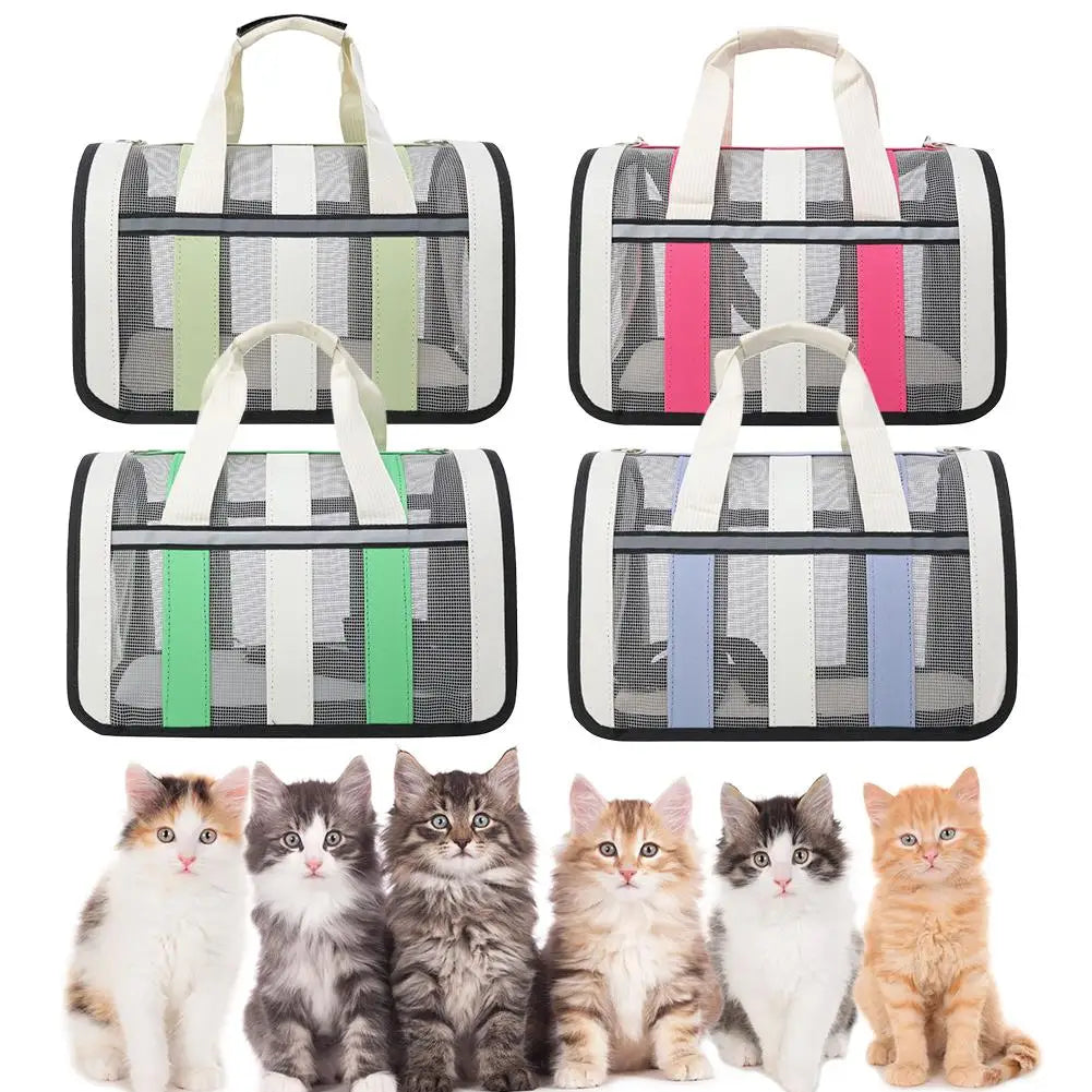 Cat Bag Carrying Bag Foldable Outdoor Large Capacity Portable Bag Suitable For All Seasons Small Dog Pet Breathable Pet Carrier