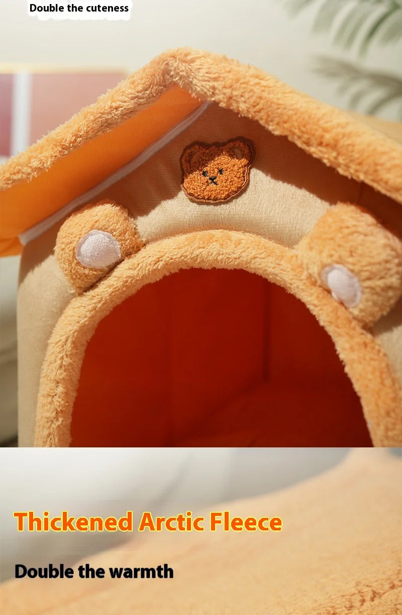 Winter Warm Pet Nest - 4-Season Use Dogs & Cats, Removable Washable Universal Pet House