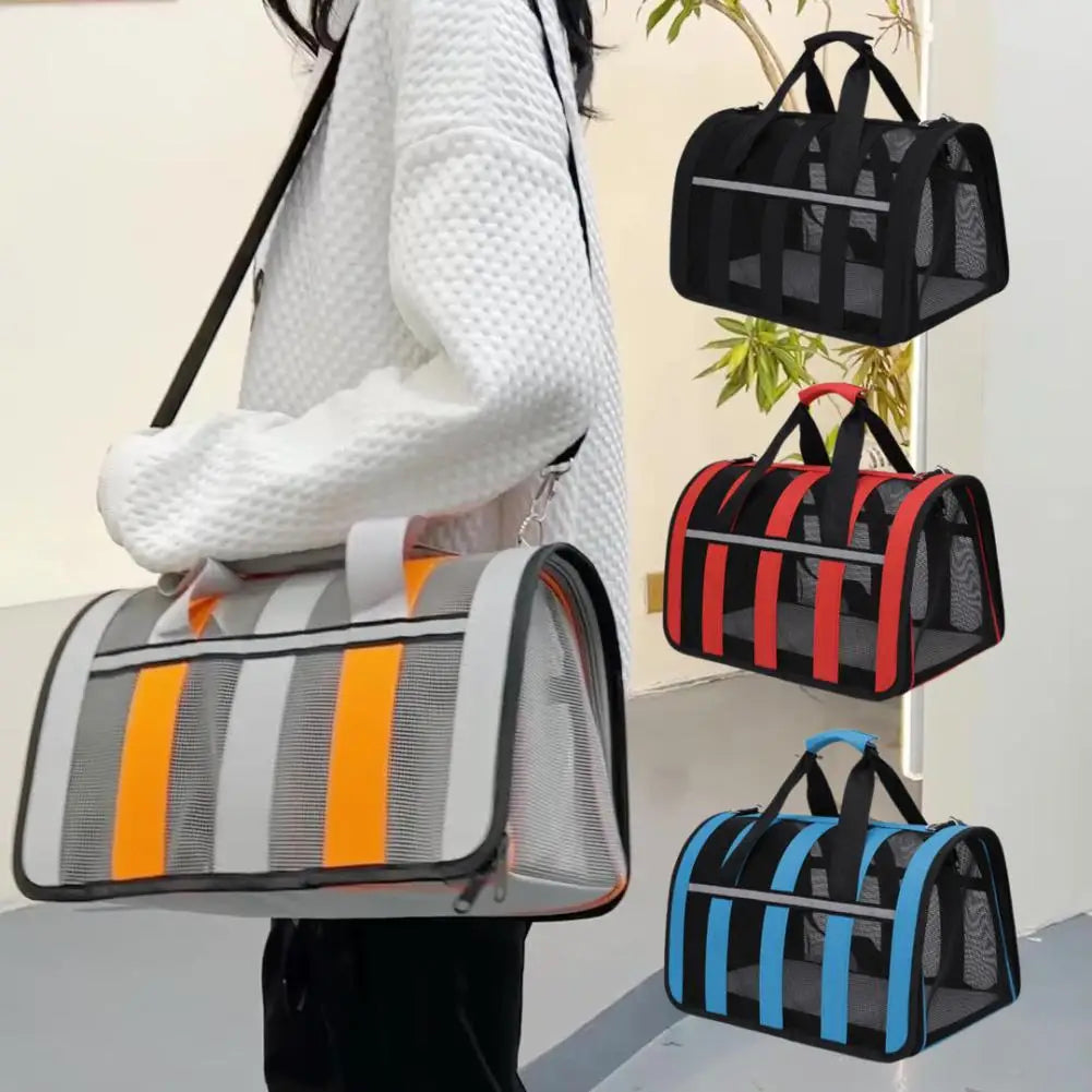 Cat Bag Carrying Bag Foldable Outdoor Large Capacity Portable Bag Suitable For All Seasons Small Dog Pet Breathable Pet Carrier