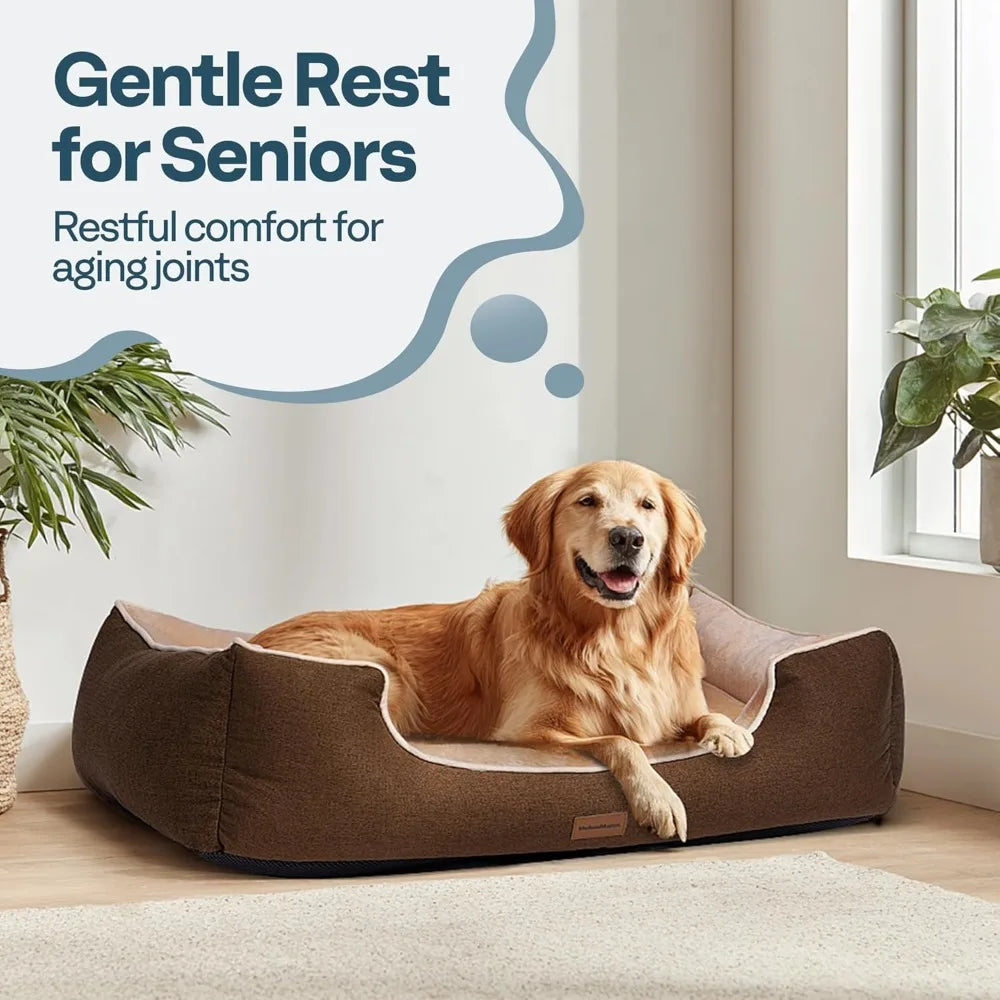 Orthopedic Dog Bed for Extra Large Dogs with Removable Washable Cover - XL Dog Couch Sofa with Waterproof Lining & Non-Slip Base