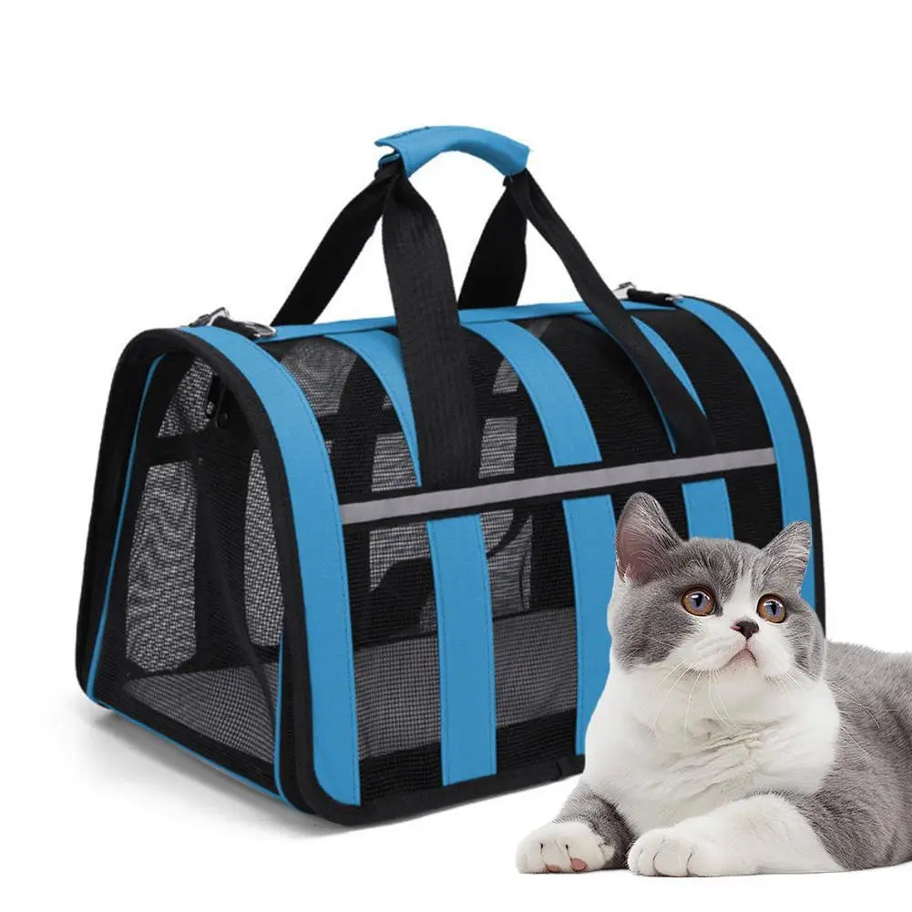 Cat Bag Carrying Bag Foldable Outdoor Large Capacity Portable Bag Suitable For All Seasons Small Dog Pet Breathable Pet Carrier