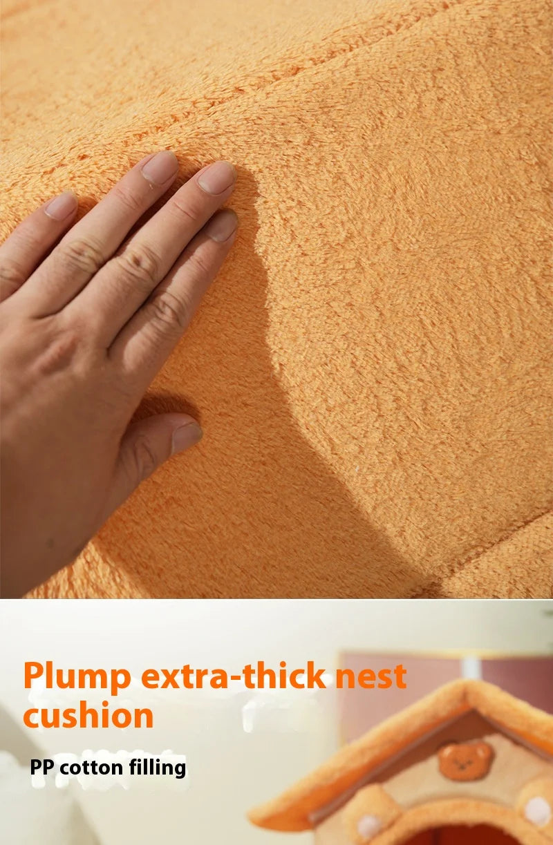 Winter Warm Pet Nest - 4-Season Use Dogs & Cats, Removable Washable Universal Pet House