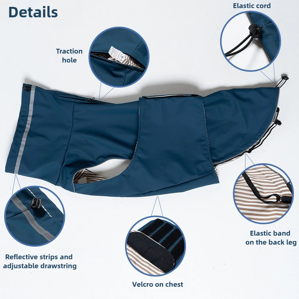 Dog waterproof dustproof outdoor jacket pet raincoat outfit rainproof clothing rain dual use coat cloth large dog trench coat