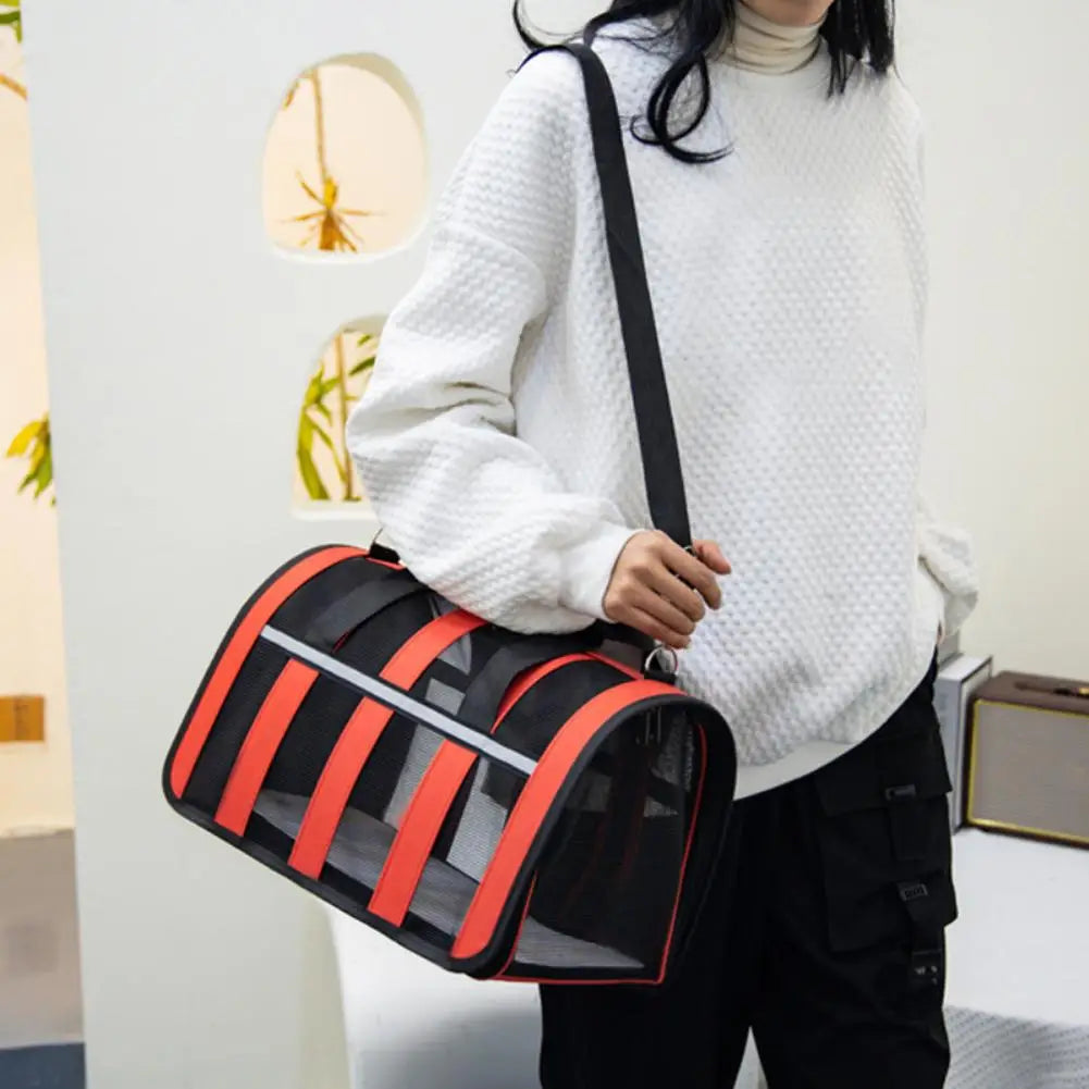 Cat Bag Carrying Bag Foldable Outdoor Large Capacity Portable Bag Suitable For All Seasons Small Dog Pet Breathable Pet Carrier