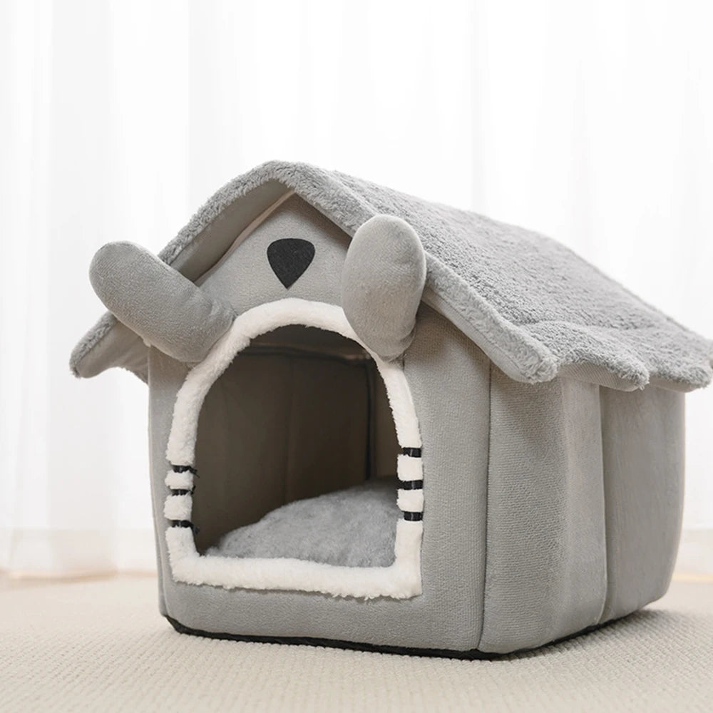 Foldable Pet House Removable Washable Cat House Puppy Cave Sofa Pet Bed House for Extra Small Dogs and Small and Medium Cats