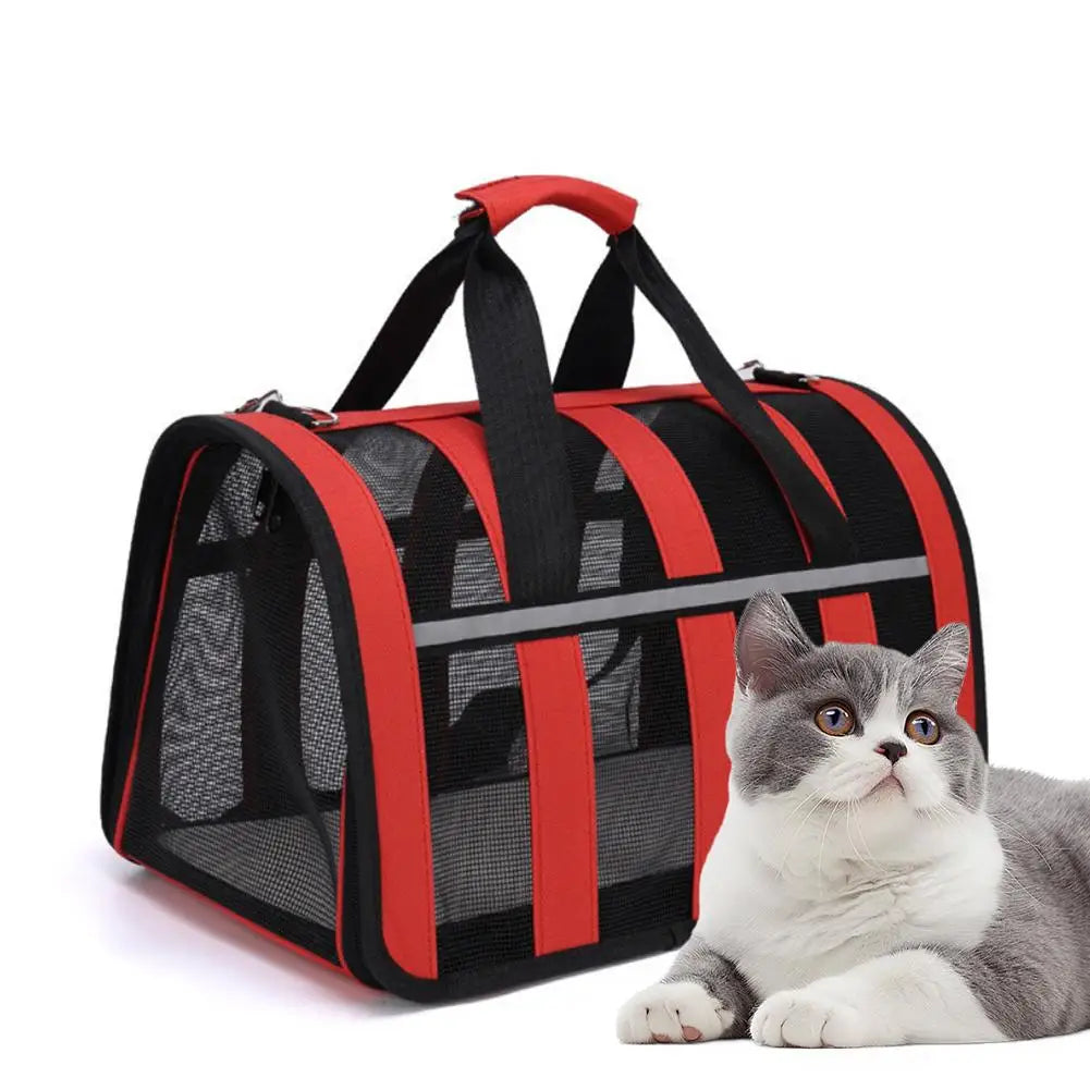 Cat Bag Carrying Bag Foldable Outdoor Large Capacity Portable Bag Suitable For All Seasons Small Dog Pet Breathable Pet Carrier