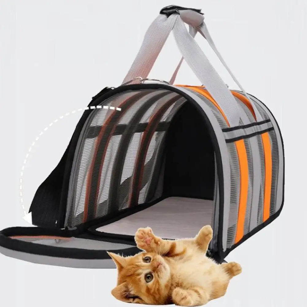 Cat Bag Carrying Bag Foldable Outdoor Large Capacity Portable Bag Suitable For All Seasons Small Dog Pet Breathable Pet Carrier
