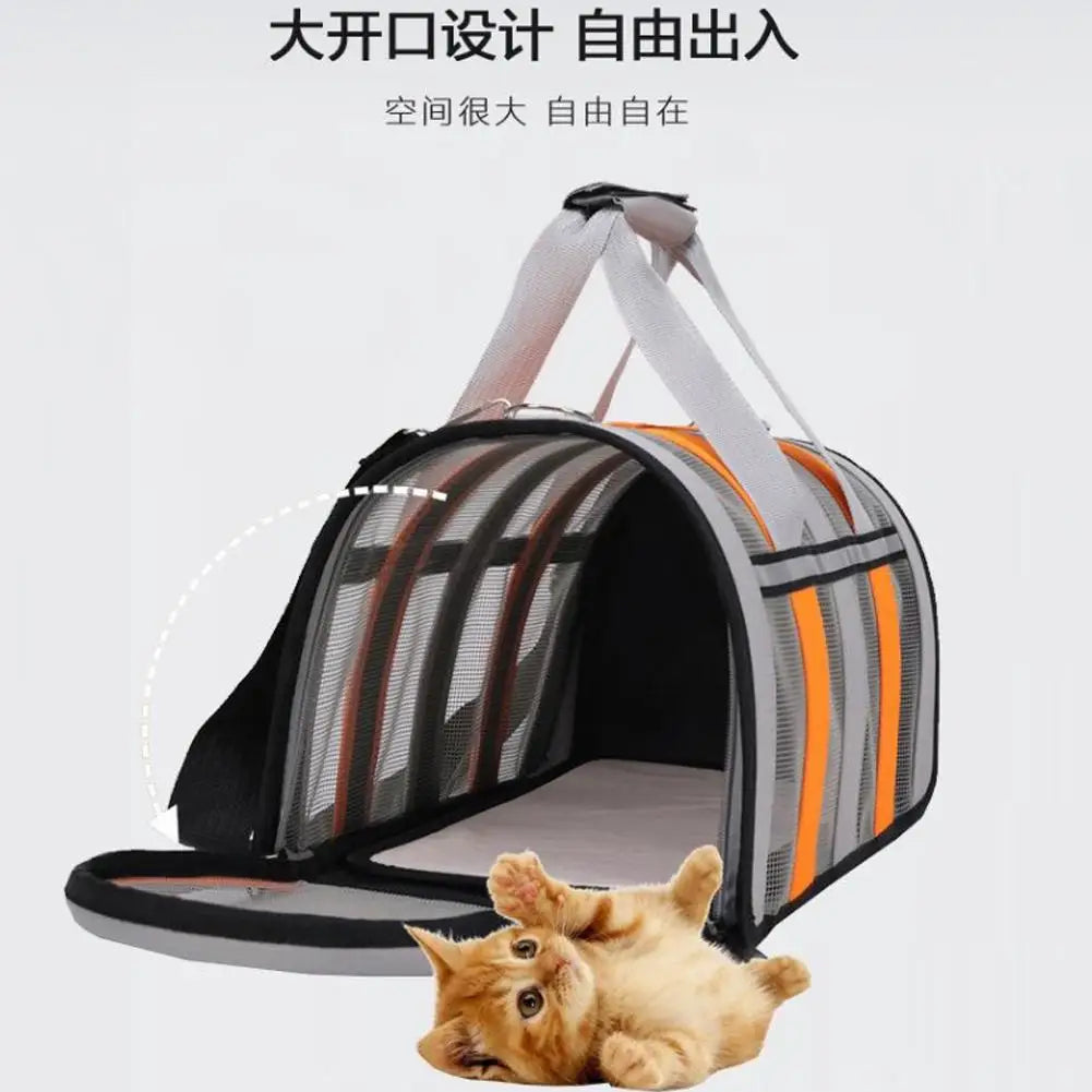 Cat Bag Carrying Bag Foldable Outdoor Large Capacity Portable Bag Suitable For All Seasons Small Dog Pet Breathable Pet Carrier