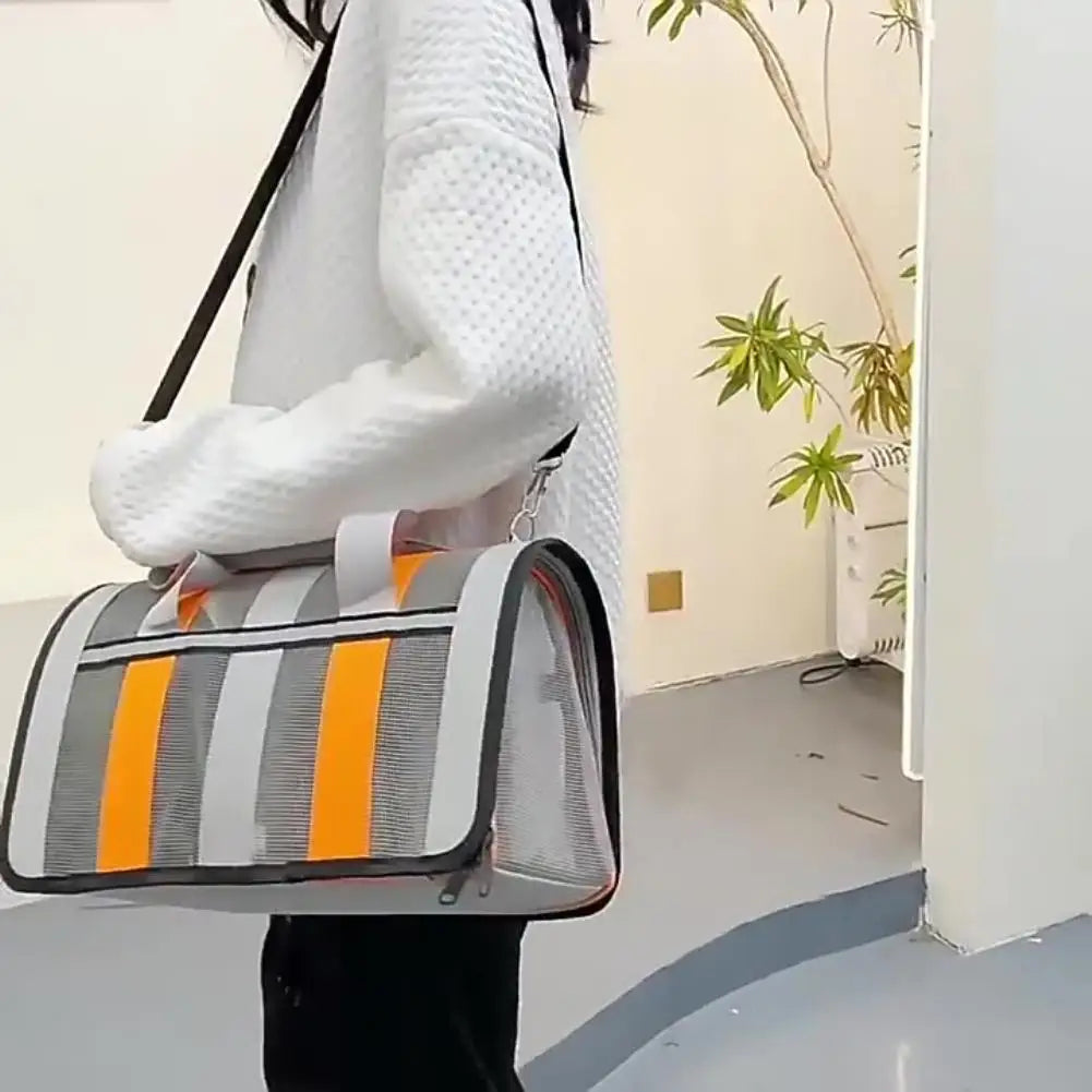 Cat Bag Carrying Bag Foldable Outdoor Large Capacity Portable Bag Suitable For All Seasons Small Dog Pet Breathable Pet Carrier