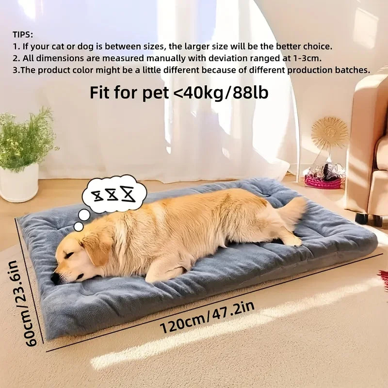 120cm Warm Dog Sofa Bed Winter Pet Dog Cat Bed Sleeping House Kennel Mat Cat Puppy Mattress Pet House Cushion For Large Dogs