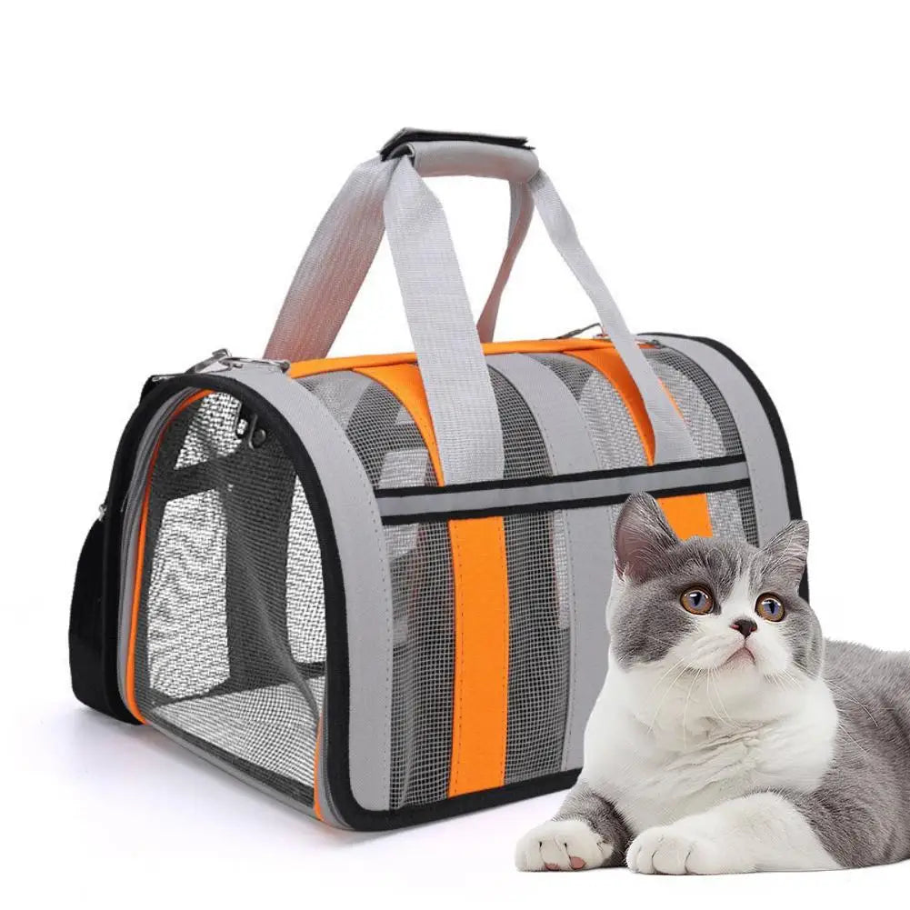 Cat Bag Carrying Bag Foldable Outdoor Large Capacity Portable Bag Suitable For All Seasons Small Dog Pet Breathable Pet Carrier