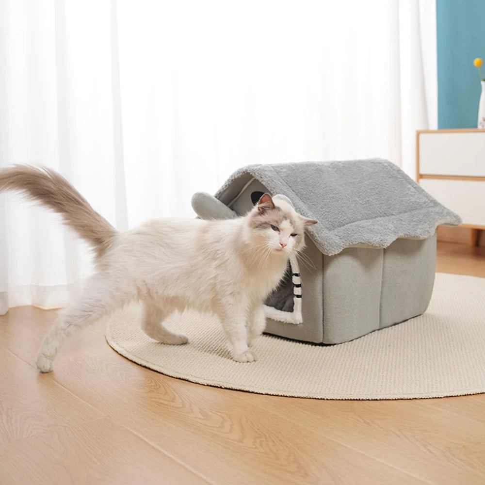 Foldable Pet House Removable Washable Cat House Puppy Cave Sofa Pet Bed House for Extra Small Dogs and Small and Medium Cats
