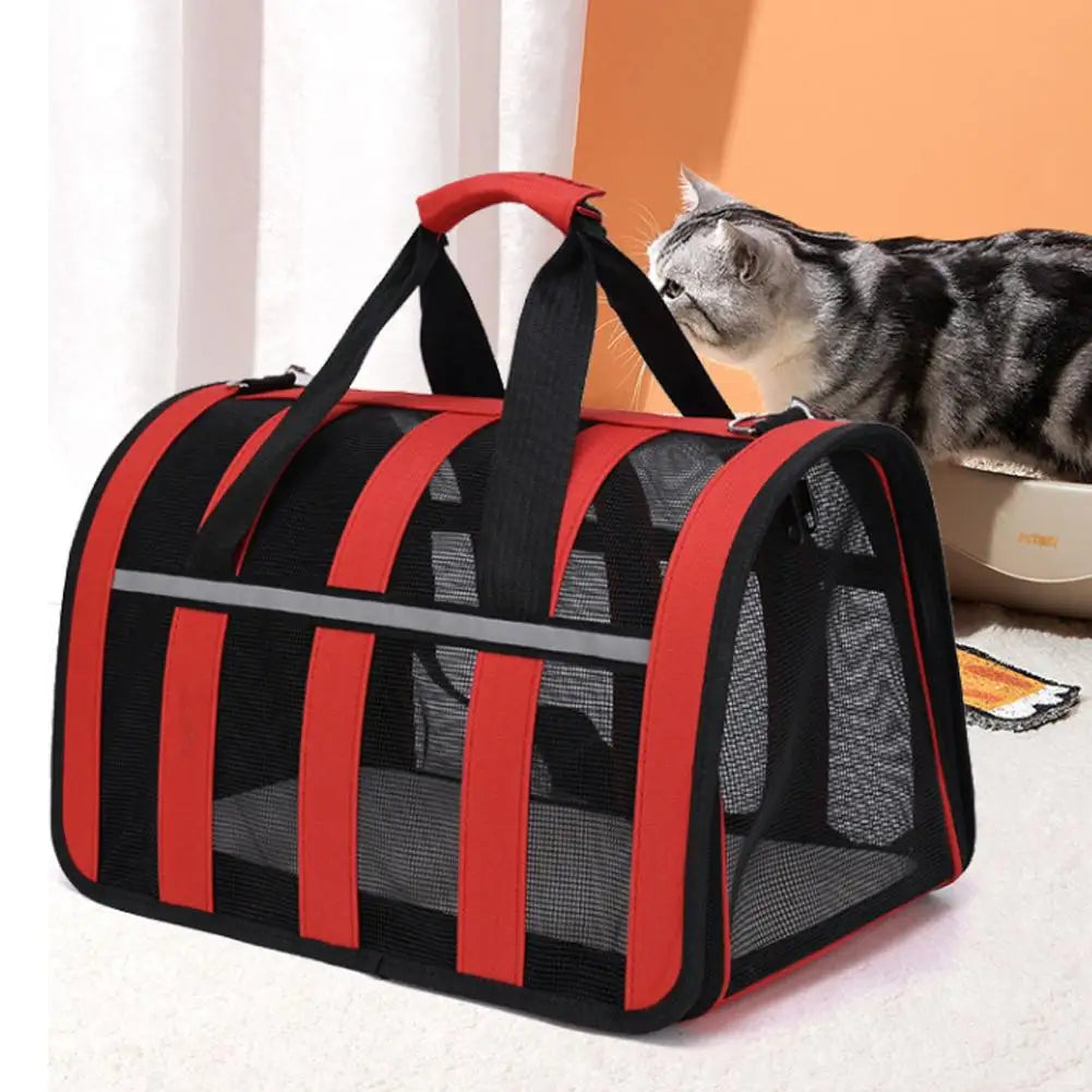 Cat Bag Carrying Bag Foldable Outdoor Large Capacity Portable Bag Suitable For All Seasons Small Dog Pet Breathable Pet Carrier