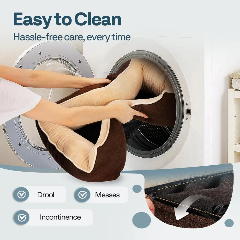 Orthopedic Dog Bed for Extra Large Dogs with Removable Washable Cover - XL Dog Couch Sofa with Waterproof Lining & Non-Slip Base