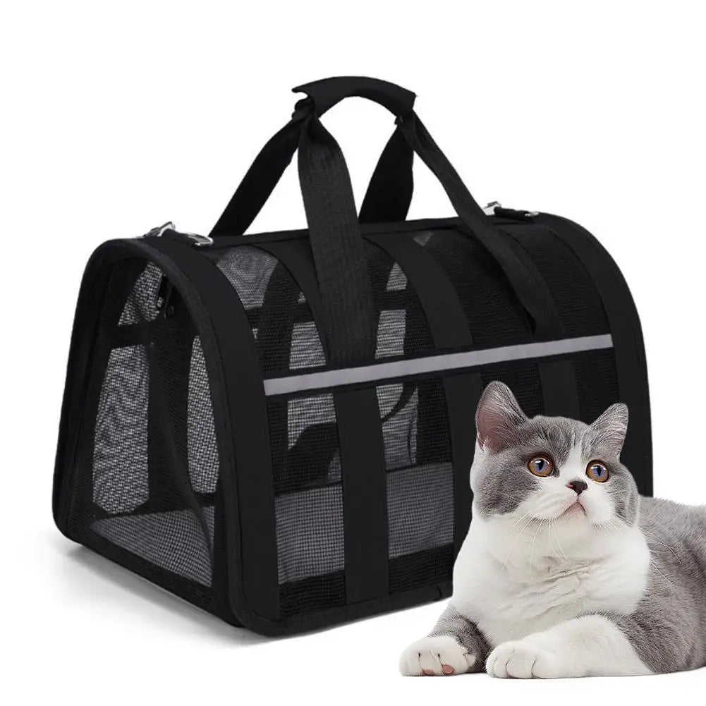 Cat Bag Carrying Bag Foldable Outdoor Large Capacity Portable Bag Suitable For All Seasons Small Dog Pet Breathable Pet Carrier