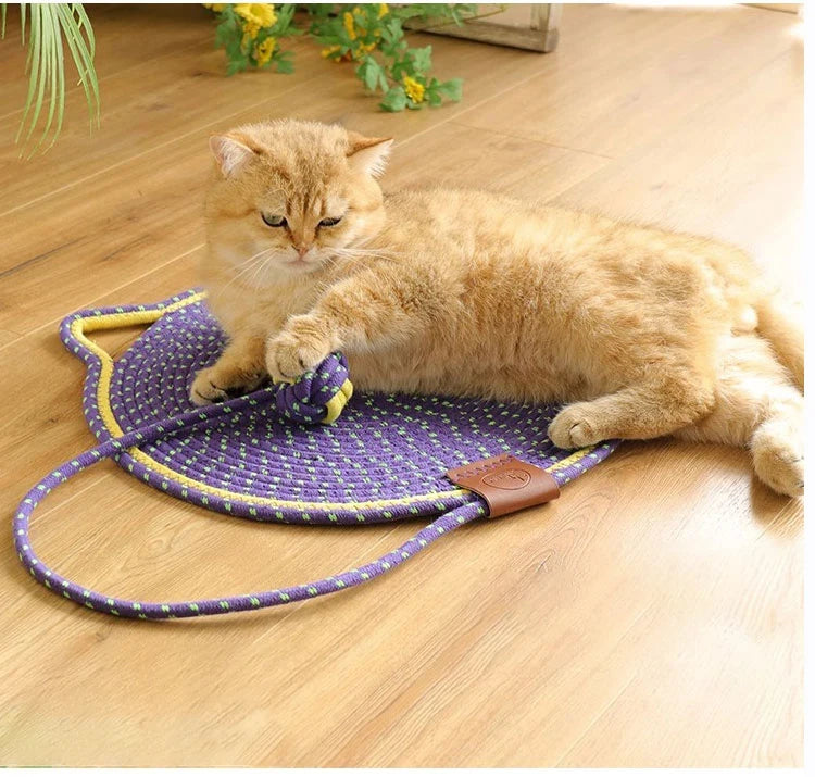 Cotton Rope Cat Scratching Post Mat Cat Scratcher Tool Funny Cat Toys for Grinding Claws Wear-Resistant Cat Scraper Pet Product