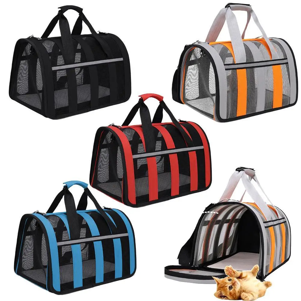 Cat Bag Carrying Bag Foldable Outdoor Large Capacity Portable Bag Suitable For All Seasons Small Dog Pet Breathable Pet Carrier